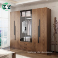 Nordic Bedroom Armoire Wooden Wardrobe Cabinet Glass Door